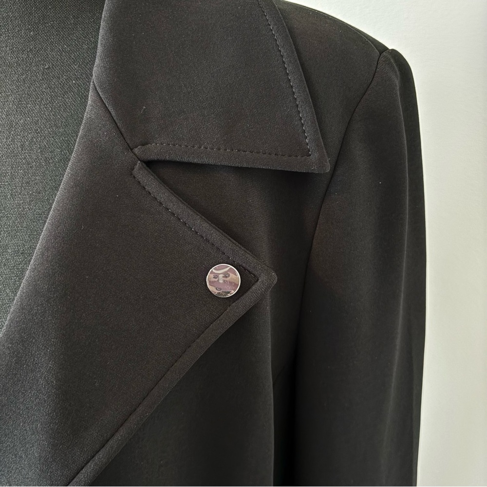 WHBM Black Assymetrical Zipper Blazer Jacket - Office Siren - Picture 11 of 17